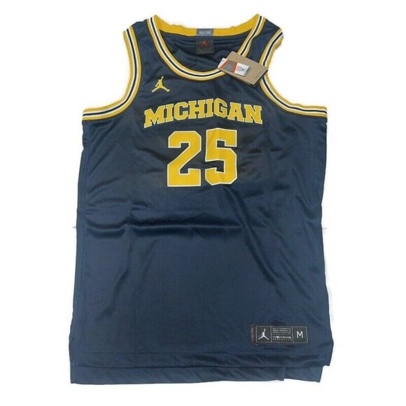 Jordan Michigan Wolverines #25 Limited Basketball Jersey Mens Size Medium Blue - Picture 9 of 9